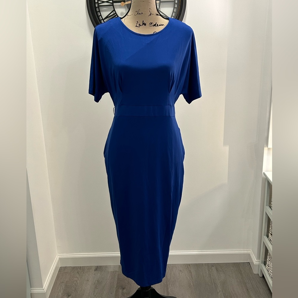 Allandwell blue short sleeve dress